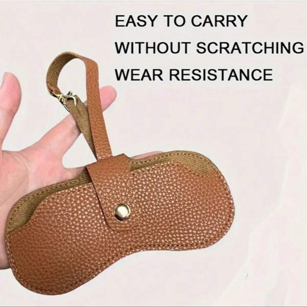 Eyeglasses & Sunglasses Storage Pouch, Leather Portable Eyewear Case